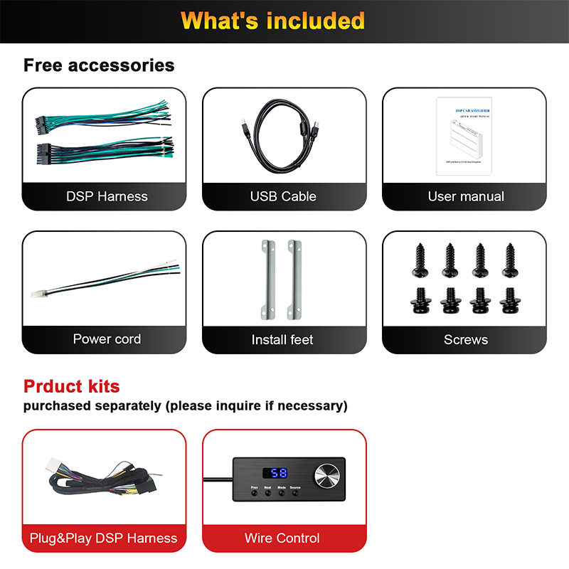 AudioWinner E812.10D standard package and optional accessories