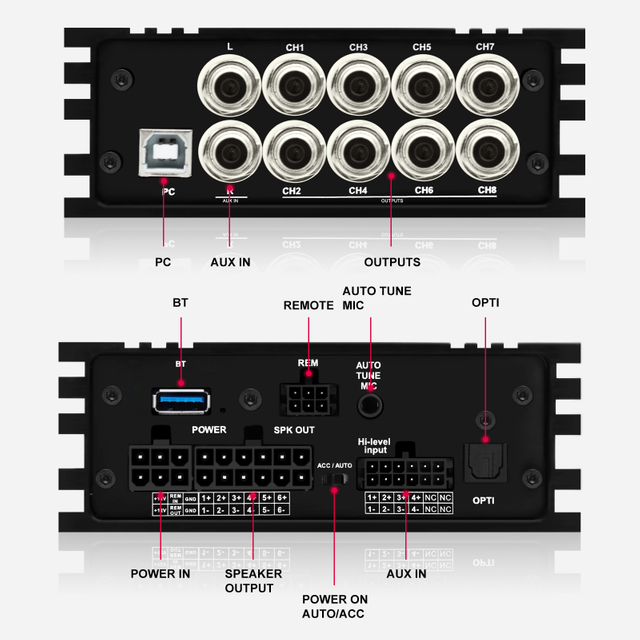 Audio Winner S48.6D Hi Quality 8 Ch DSP Car Audio Processor with 6 Channel Class D Car Amplifier