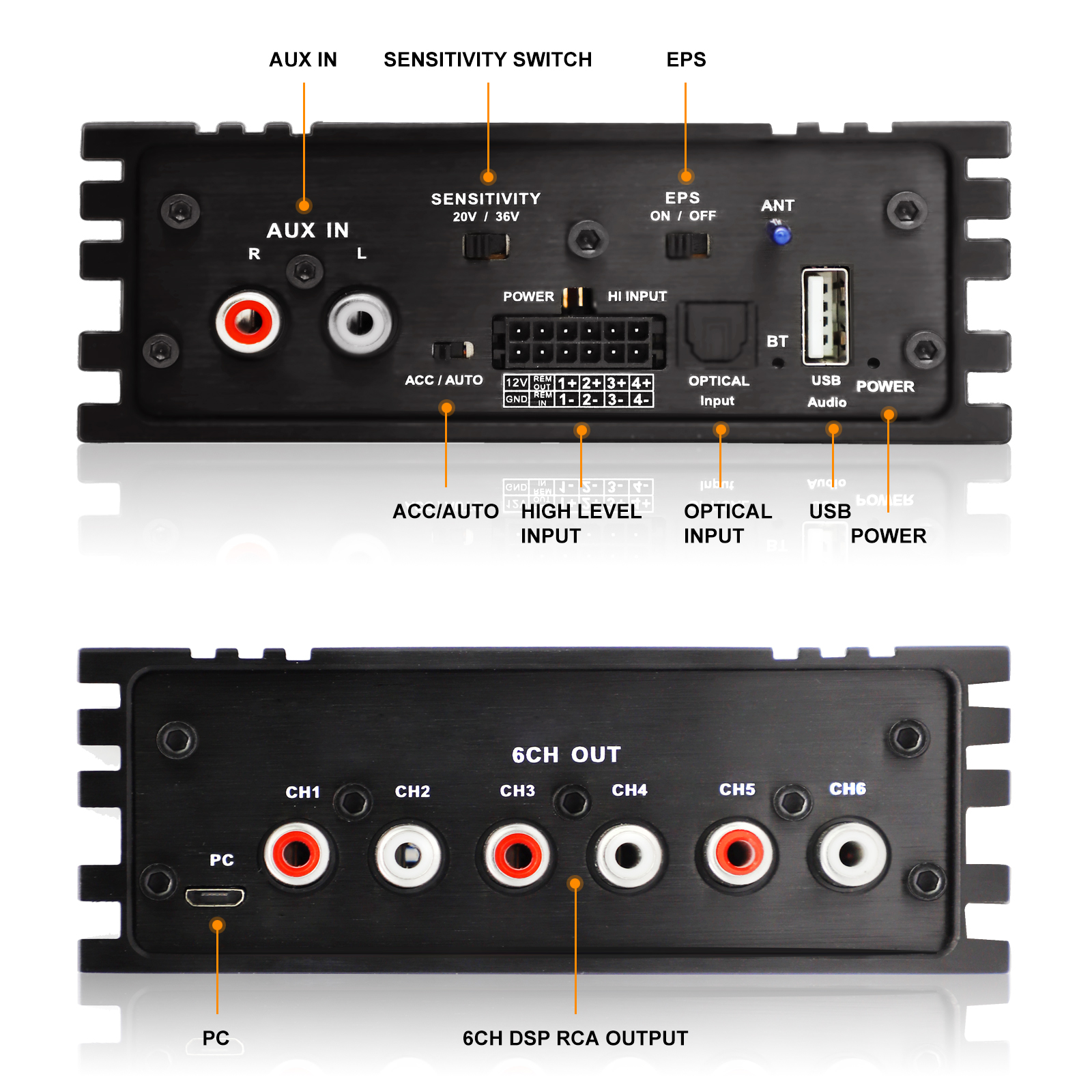 AudioWinner DSP46U New Design BlueTooth 4 Channel Mini Size Car 4 In 6 Out Audio Processor car Dsp