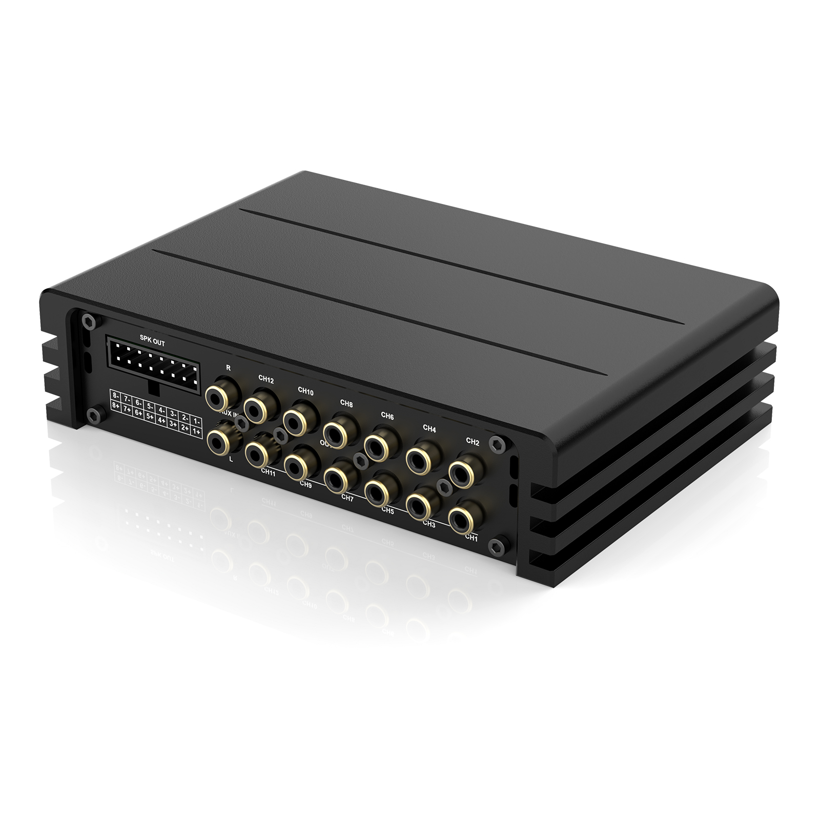 AudioWinner E812.8A 12 Channel Dsp Car Audio Processor with 8 CH Class AB Car Amplifier Wire Less Control