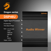 AudioWinner DSP46U New Design Blue Tooth 4 Channel Mini Size Car D Class 4 In 6 Out Amplifier Audio Processorcar Dsp