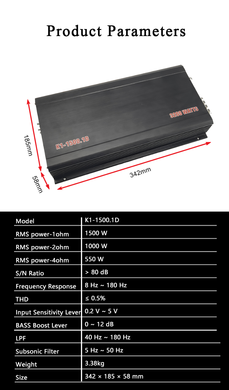 1500w Car Amplifier for car with remote control