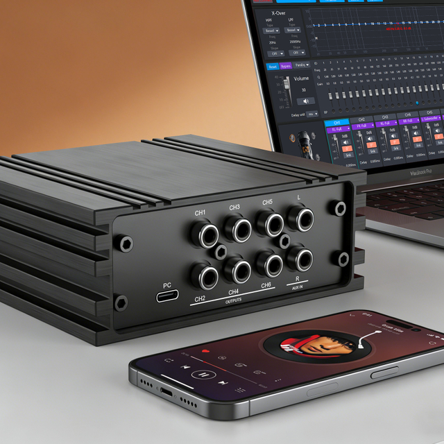 AudioWinner DSP46U+ New Design BlueTooth 4 Channel Mini Size Car 4 In 6 Out Audio Processor car Dsp