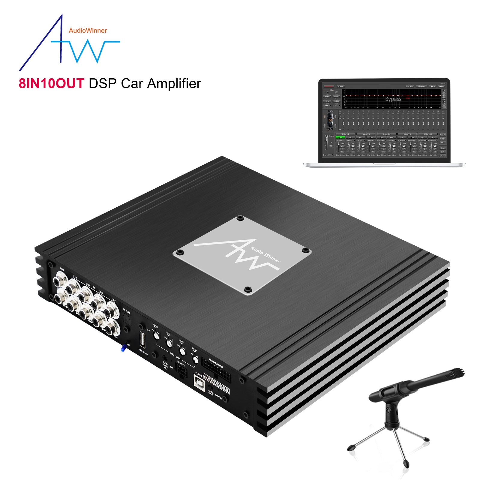 professional sound system car speakers 8 channel mini amplifier for car music android