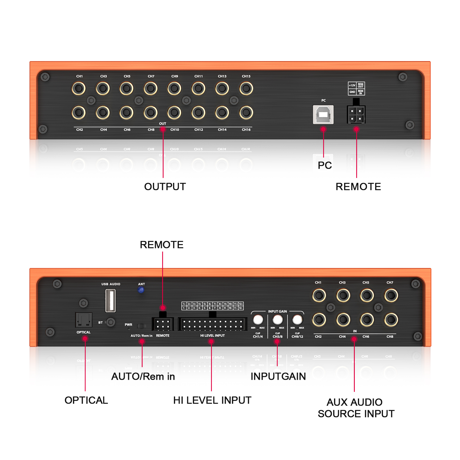 AudioWinner DSP1216 16ch wireless dsp car audio processor controlled by app and software