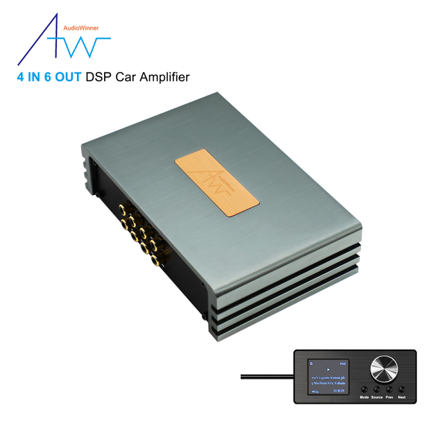 Audio Winner E46.4A high quality full range 6 channel car DSP with 4ch Class AB Car Amplifier controller by mobile app and PC software