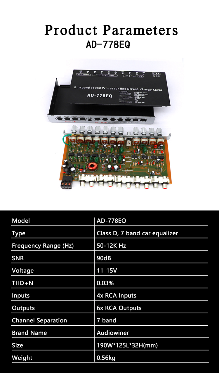 AD-778EQ Signal equalizer amplifier car processor