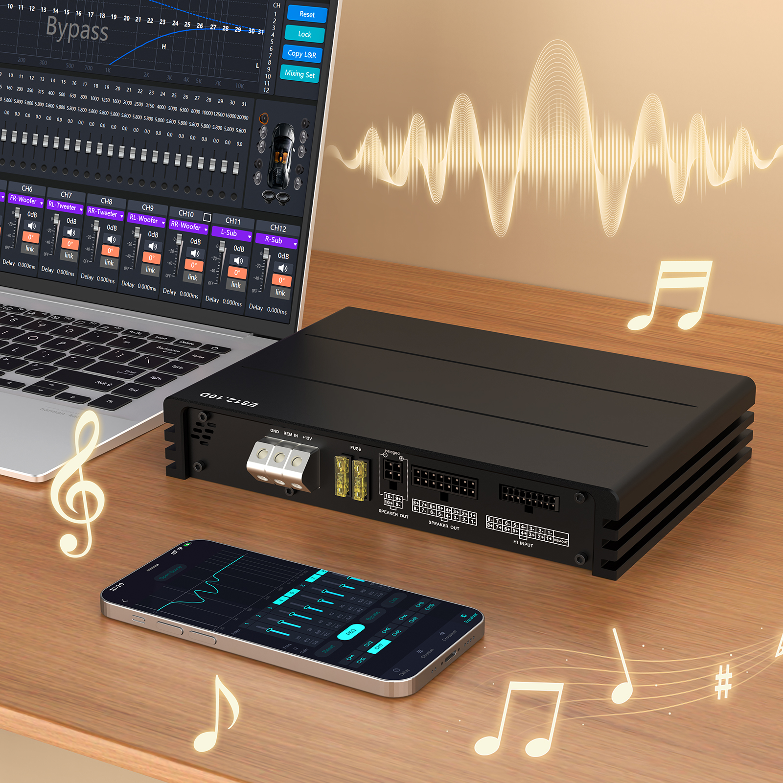 AudioWinner E812.10D High-Power Class D Amplifier with 300W Bridging Capability