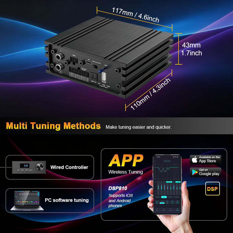 AudioWinner DSP810 8-In 10-Out Car Audio DSP Processor
