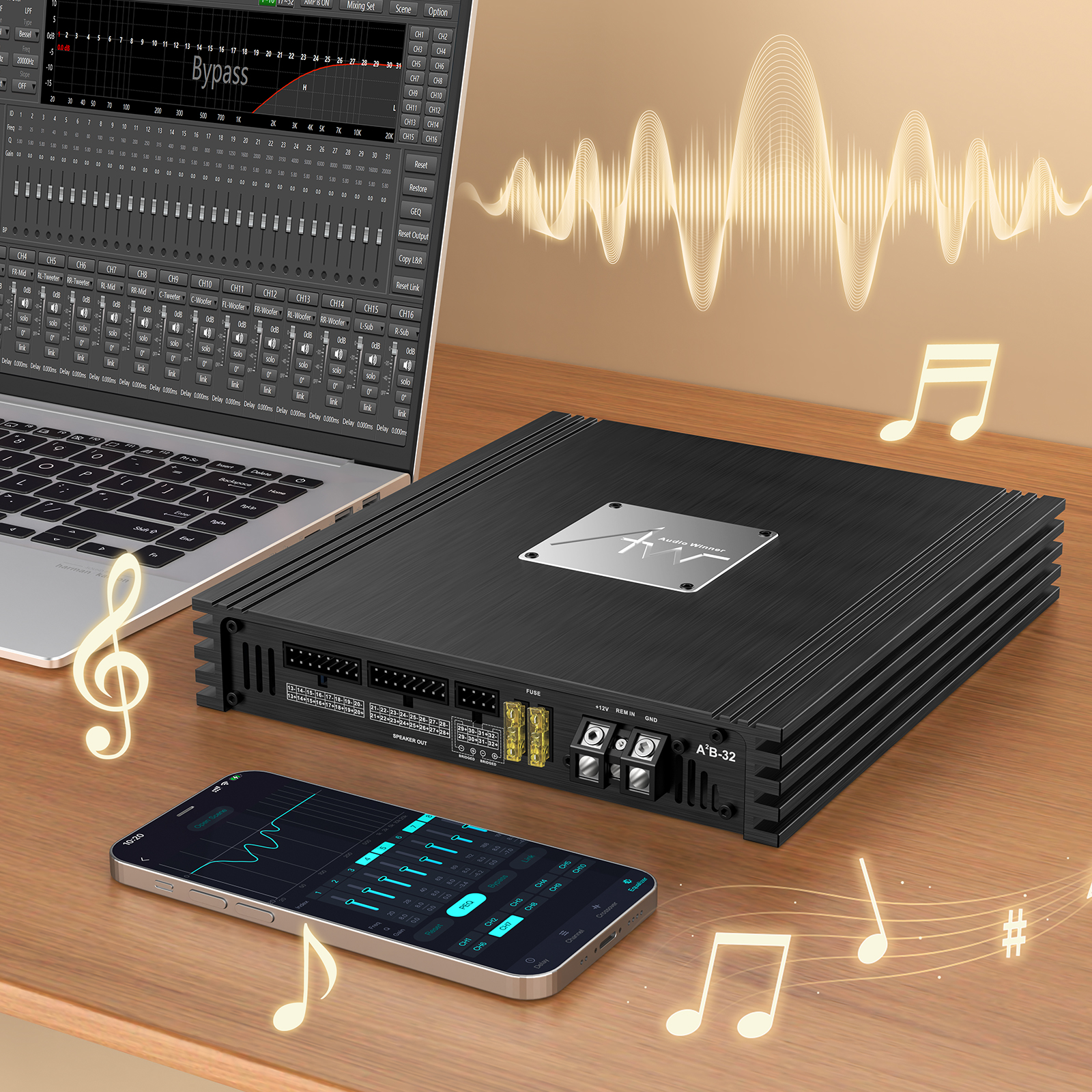 A2B-32 OEM DSP Amplifier | 32-Channel Digital Audio Processing Platform