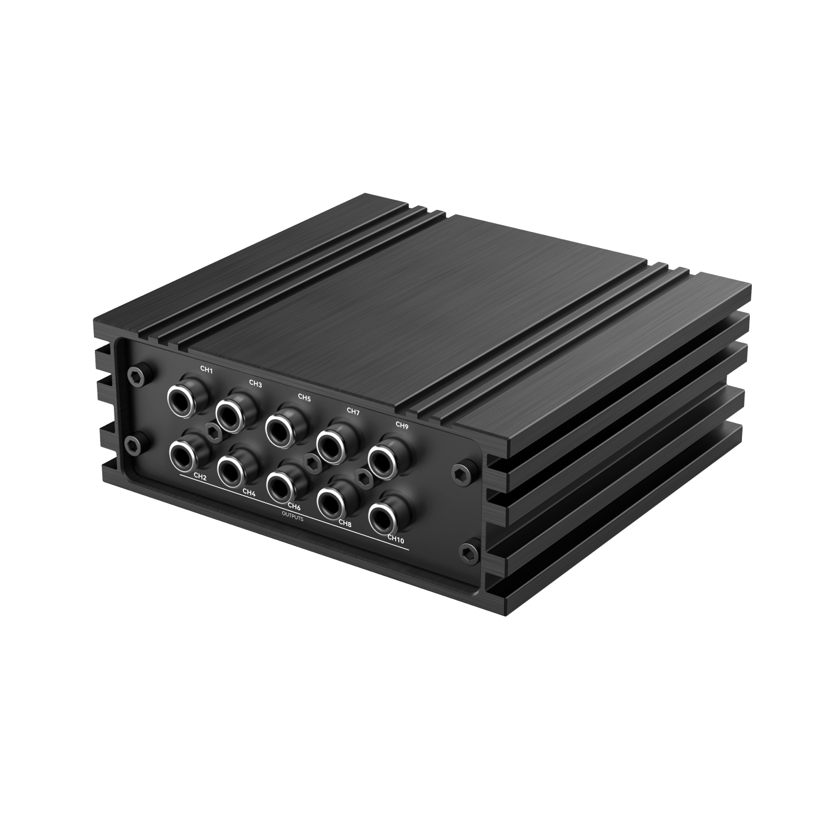 DSP810 10 RCA output side view for car audio amplifier connection