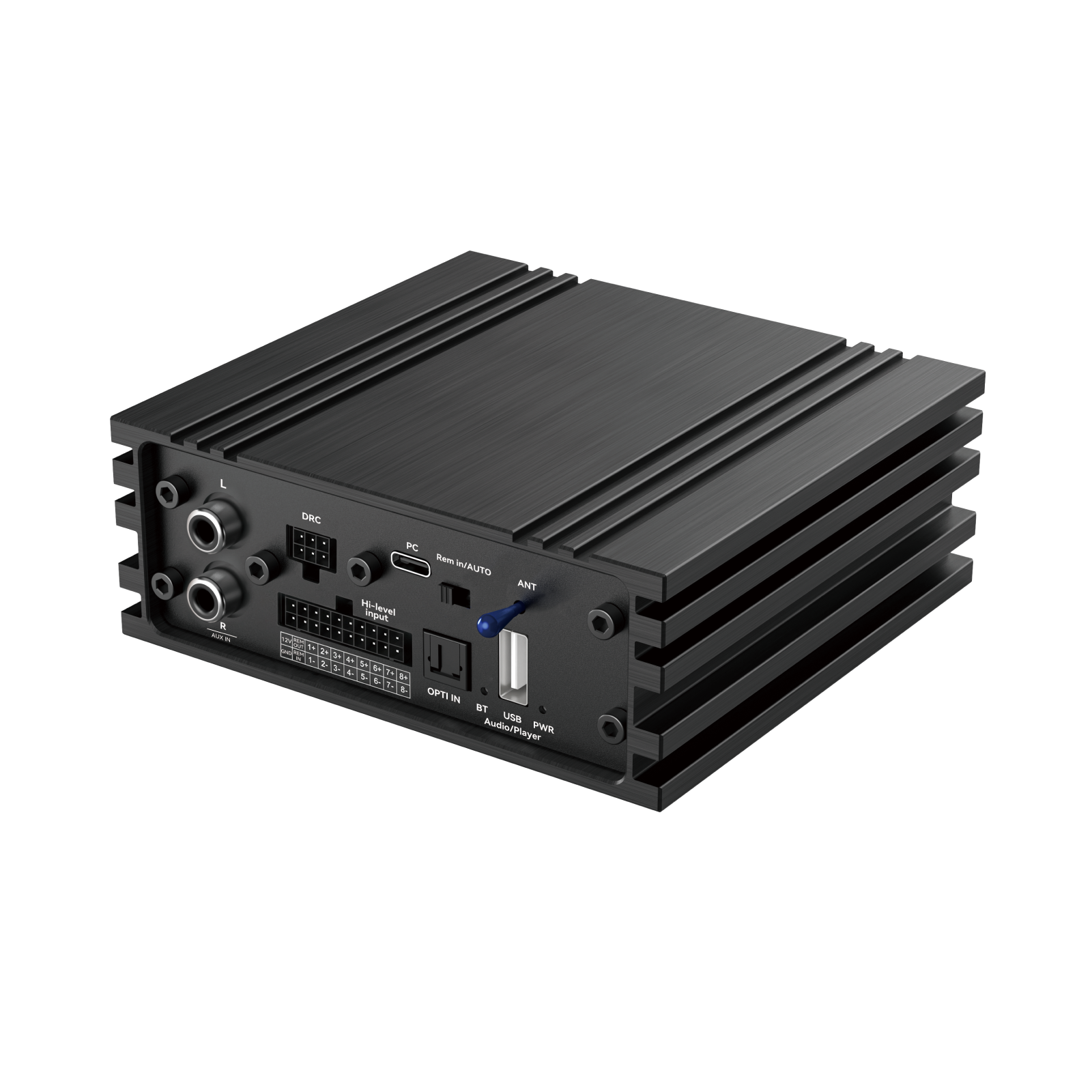 Product Views The product images below show the DSP810 housing, front panel, rear panel and RCA output layout for customer reference before sample purchase or project quotation.