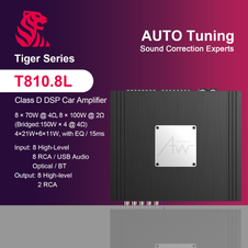Audio Winner T810.8L 10 CH Auto Tuning DSP Car Audio Proccessor with 8 Channel Hi Power Amplifier Controlled by Led Wire Controller And App